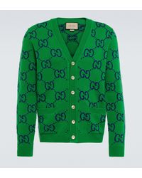 Gucci GG Wool Cardigan - Green