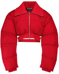 Jacquemus La Doudoune Pralù Crop Puffer Jacket - Red