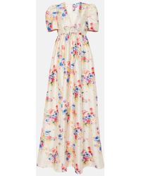 Markarian - Miriam Beaded Floral Front-tie Gown - Lyst