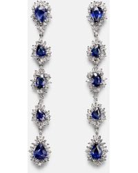 Suzanne Kalan - 18Kt Drop Earrings With Sapphires And Diamonds - Lyst