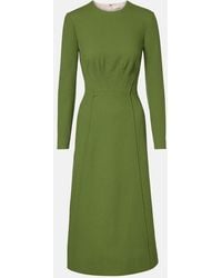 Emilia Wickstead - Collinson Wool Crepe Midi Dress - Lyst