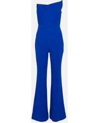 Roland Mouret - Asymmetric Wool Crepe Jumpsuit - Lyst