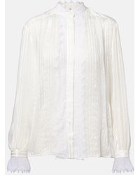 Chloé - Bluse Aus Seide Mit Spitze - Lyst