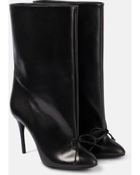 Alaïa - 90 Bow-Detail Leather Ankle Boots - Lyst