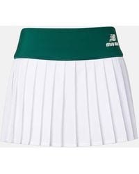 Miu Miu - X New Balance Minifalda De Jersey Plisada - Lyst