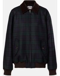 Miu Miu - Plaid Virgin Wool Twill Blouson Jacket - Lyst