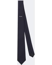 Prada - Logo Silk Tie - Lyst