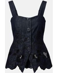 Veronica Beard - Mirielle Cotton Chambray Top - Lyst