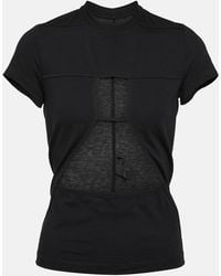 Rick Owens - T-shirt in jersey di cotone con cut-out - Lyst