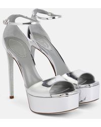Rene Caovilla - Anastasia Mirrored Leather Platform Sandals - Lyst