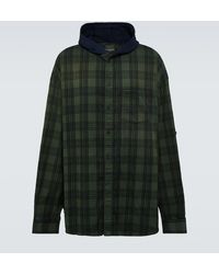 Balenciaga - Hooded Plaid Shirt - Lyst