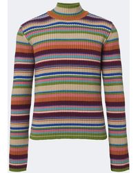 Dries Van Noten - Ribbed-Knit Striped Wool Sweater - Lyst
