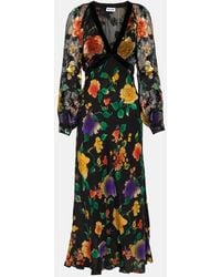 RIXO London - Robe Mi-Longue Ayla À Fleurs - Lyst