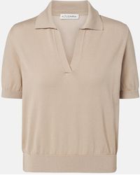 Altuzarra - Clay Cropped Cotton And Silk Polo Sweater - Lyst