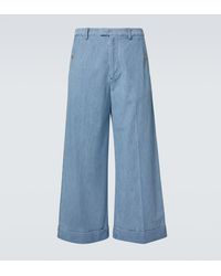 Valentino - Jeans Cropped A Gamba Larga - Lyst