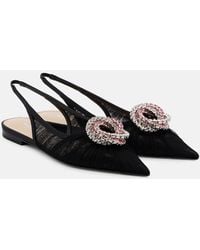 Mach & Mach - Galaxy Tulle Slingback Flats - Lyst