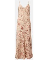 Loro Piana - Marian Printed Silk Jacquard Midi Dress - Lyst