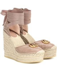 gucci leather platform espadrille