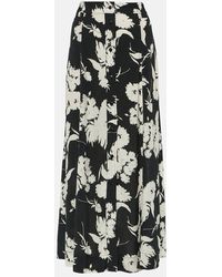 Ganni - Floral Crepe Maxi Skirt - Lyst