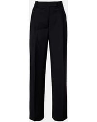 Rohe - Pantalon Droit A Taille Mi-Haute En Laine Et Mohair - Lyst