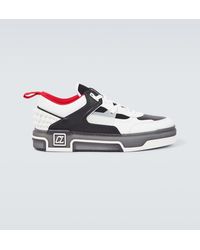 Christian Louboutin - Astroloubi Leather-trimmed Sneakers - Lyst
