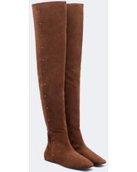 Max Mara - Studded Suede Over-The-Knee Boots - Lyst