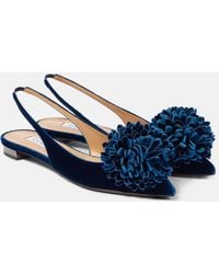 Aquazzura - Couturier Velvet Slingback Flats - Lyst