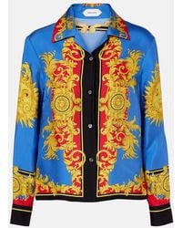 Versace - Bedrucktes Hemd Aus Seidentwill - Lyst