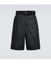 Jil Sander - Wool Gabardine Belted Shorts - Lyst