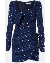 Alessandra Rich - Abito Corto A Pois Con Fiocco - Lyst