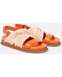 Jimmy Choo - Joa Canvas And Leather Sandals - Lyst