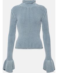 Acne Studios - Ruffle-trimmed Cotton-blend Sweater - Lyst
