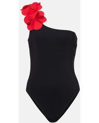 Karla Colletto - Tess Floral-Applique One-Shoulder Swimsuit - Lyst