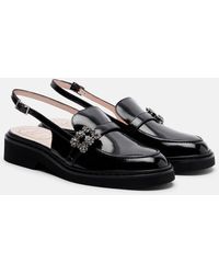 Roger Vivier - Viv' Rangers Leather Slingback Loafers - Lyst