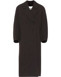 Ganni Checked Double-breasted Coat - Black