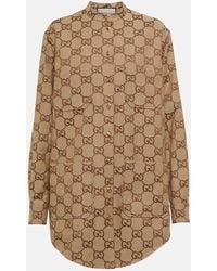 Gucci - Maxi Gg Canvas Shirt - Lyst