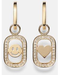 Sydney Evan - Open Icon 14kt Gold Drop Earrings With Diamonds - Lyst