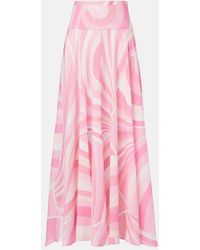 Emilio Pucci - High-Rise-Maxirock Iride Aus Baumwolle - Lyst
