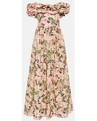 Agua Bendita - Espliego Floral Cotton Maxi Dress - Lyst