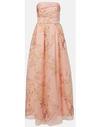 Max Mara - Elegante Dominio Floral Silk Organza Bustier Gown - Lyst