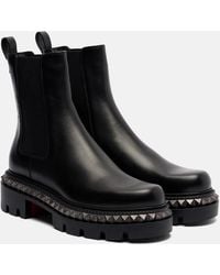 Christian Louboutin - Emilia Pyraclou Embellished Leather Chelsea Boots - Lyst