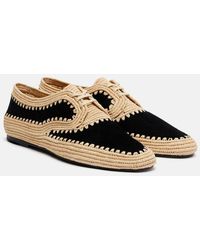 Gabriela Hearst - Strength Raffia And Suede Derby Shoes - Lyst