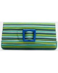 Manolo Blahnik - Clutch Maygot Small A Righe - Lyst