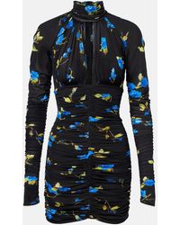 Blumarine - Cutout Floral Jersey Minidress - Lyst