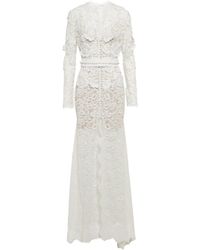 Costarellos Bridal Nerin Floral-lace And Embroidered Gown - White