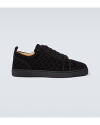 Christian Louboutin - Louis Junior Orlato Woven Suede Sneakers - Lyst