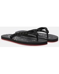 Christian Louboutin - Loubi Flip Zehensandalen Aus Gummi Mit Stachelnieten - Lyst