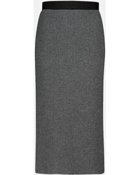 Moncler - Wool And Cashmere Midi Skirt - Lyst