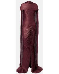 Marmar Halim - Draped Pleated Scarf-Detail Gown - Lyst