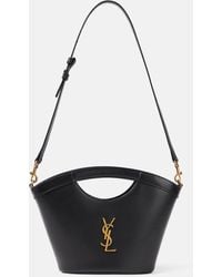 Saint Laurent - Shopping Mini Leather Shoulder Bag - Lyst